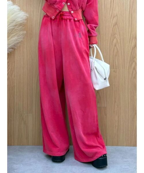 EVRIS（エヴリス）の「パウダースウェットワイドパンツ【セットアップ着用可能】（スウェットパンツ・レディース・アイボリー/ブラック/レッド/ブラウン・FREE）」の8枚目の写真