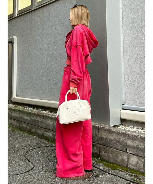 EVRIS（エヴリス）の「パウダースウェットワイドパンツ【セットアップ着用可能】（スウェットパンツ・レディース・アイボリー/ブラック/レッド/ブラウン・FREE）」の10枚目の写真