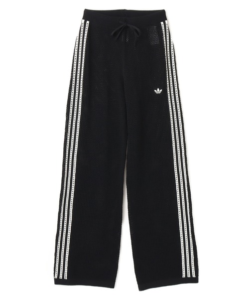 adidas(アディダス)の「adidas KNITTED CROCHET FIREBIRD TRACKPANTS / アディダス ニット クロシェ ファイヤーバード トラックパンツ(その他パンツ・レディース・ブラック・S/M/L)」の1枚目の写真