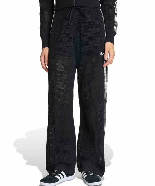adidas(アディダス)の「adidas KNITTED CROCHET FIREBIRD TRACKPANTS / アディダス ニット クロシェ ファイヤーバード トラックパンツ(その他パンツ・レディース・ブラック・S/M/L)」の9枚目の写真