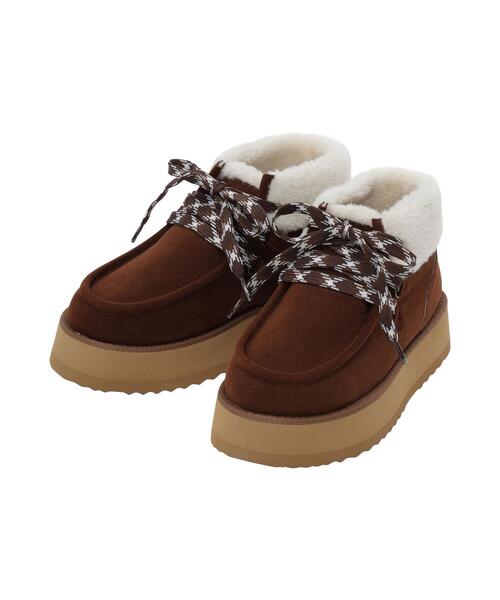 ehka sopo(エヘカソポ)の「ボアモカシン(ブーツ・レディース・ブラウン/キナリ/ベージュ・M/L)」の15枚目の写真