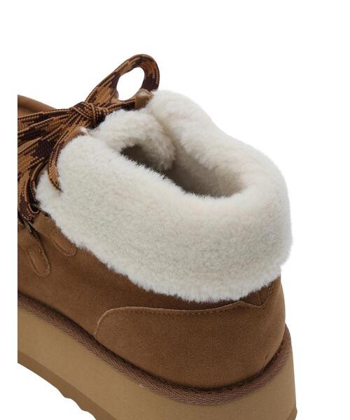 ehka sopo(エヘカソポ)の「ボアモカシン(ブーツ・レディース・ブラウン/キナリ/ベージュ・M/L)」の20枚目の写真