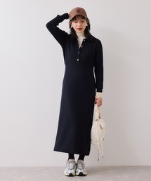VIS | ポロケーブルモチモチニットワンピース(ワンピース)
