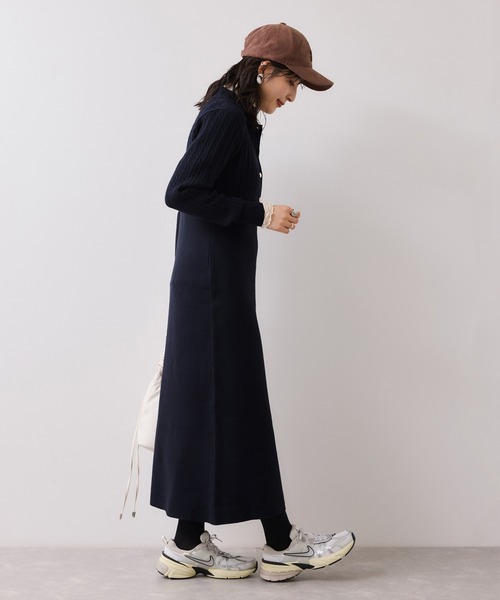 VIS（ビス）の「ポロケーブルモチモチニットワンピース（ワンピース・レディース・オフホワイト/ネイビー/ベージュ系その他・FREE）」の13枚目の写真