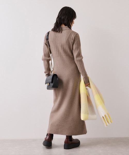 VIS（ビス）の「ポロケーブルモチモチニットワンピース（ワンピース・レディース・オフホワイト/ネイビー/ベージュ系その他・FREE）」の22枚目の写真