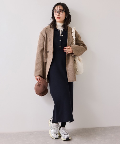 VIS（ビス）の「ポロケーブルモチモチニットワンピース（ワンピース・レディース・オフホワイト/ネイビー/ベージュ系その他・FREE）」の18枚目の写真