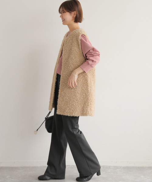 JOURNAL STANDARD relume(ジャーナルスタンダード レリューム)の「《追加2》オーバーサイズロングスウェット(スウェット・レディース・ブラック/ホワイト系その他/ブラウン/ピンク・FREE)」の11枚目の写真