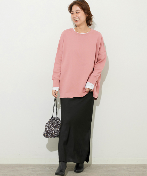 JOURNAL STANDARD relume(ジャーナルスタンダード レリューム)の「《追加2》オーバーサイズロングスウェット(スウェット・レディース・ブラック/ホワイト系その他/ブラウン/ピンク・FREE)」の17枚目の写真