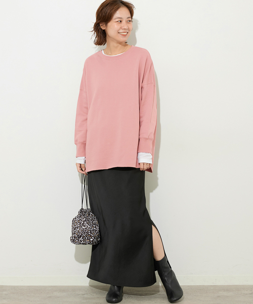JOURNAL STANDARD relume(ジャーナルスタンダード レリューム)の「《追加2》オーバーサイズロングスウェット(スウェット・レディース・ブラック/ホワイト系その他/ブラウン/ピンク・FREE)」の18枚目の写真