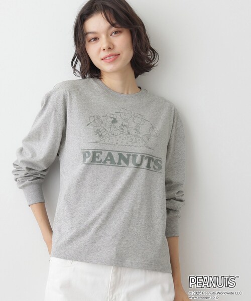 Dessin(デッサン)の「PEANUTSロングTシャツ(Tシャツ/カットソー・レディース・オフホワイト/グレー/ブラウン系その他・02/04)」の3枚目の写真