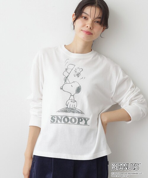 Dessin(デッサン)の「PEANUTSロングTシャツ(Tシャツ/カットソー・レディース・オフホワイト/グレー/ブラウン系その他・02/04)」の2枚目の写真