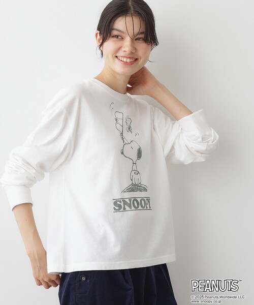 Dessin(デッサン)の「PEANUTSロングTシャツ(Tシャツ/カットソー・レディース・オフホワイト/グレー/ブラウン系その他・02/04)」の7枚目の写真