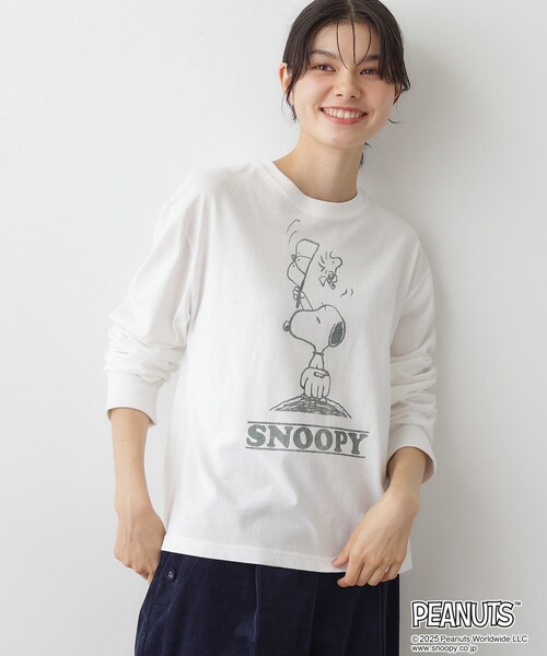 Dessin(デッサン)の「PEANUTSロングTシャツ(Tシャツ/カットソー・レディース・オフホワイト/グレー/ブラウン系その他・02/04)」の8枚目の写真
