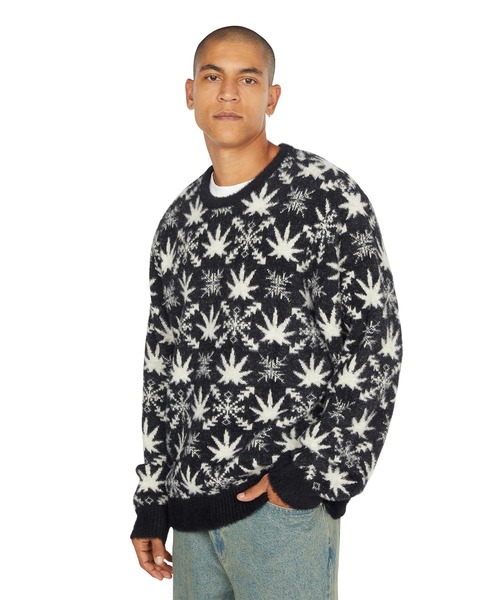 HUF（ハフ）の「ARCTIC PLANTLIFE CREWNECK SWEATER（ニット/セーター・メンズ・ブラック・S/M/L/XL/XXL）」の7枚目の写真