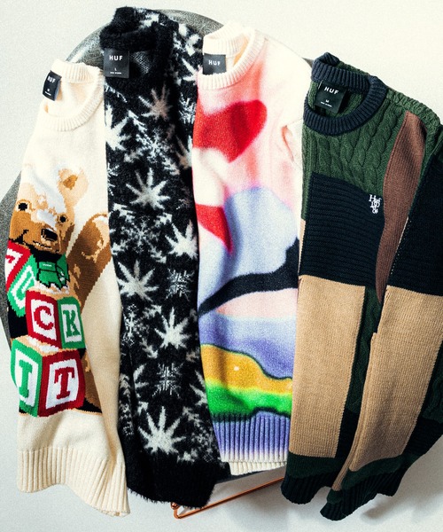 HUF（ハフ）の「ARCTIC PLANTLIFE CREWNECK SWEATER（ニット/セーター・メンズ・ブラック・S/M/L/XL/XXL）」の12枚目の写真