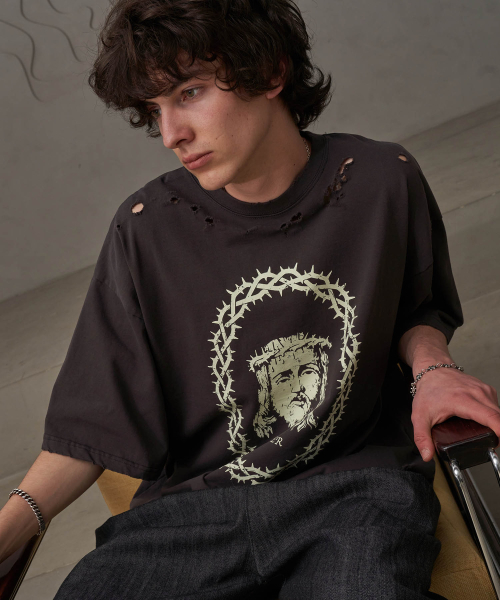 TENER(テネル)の「ジーザス救済T(チャコール)(Tシャツ/カットソー・メンズ・その他・FREE)」の3枚目の写真