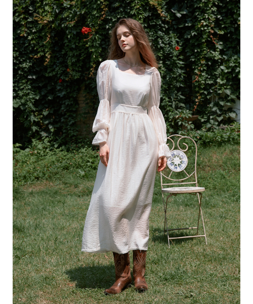 JULIET square neck dress_IVORY（ワンピース）｜LENINA（レニーナ）の