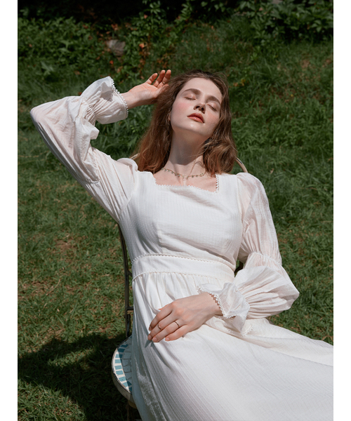 JULIET square neck dress_IVORY（ワンピース）｜LENINA（レニーナ）の
