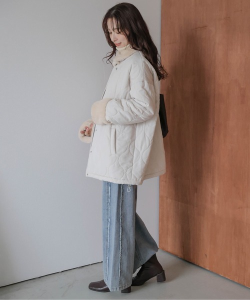 SUGAR BISKET(シュガービスケット)の「ファーカラー バルーンキルティングブルゾン(ブルゾン・レディース・ブラック/ベージュ/ブラウン・フリー)」の10枚目の写真