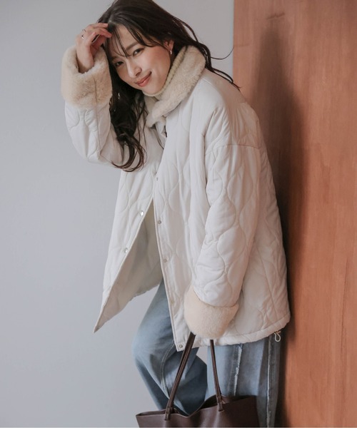 SUGAR BISKET(シュガービスケット)の「ファーカラー バルーンキルティングブルゾン(ブルゾン・レディース・ブラック/ベージュ/ブラウン・フリー)」の11枚目の写真
