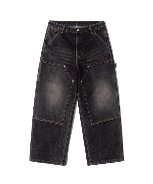QT8 GARMENTS(キューティーエイトガーメント)の「TL Double Knee Washed Pants (Non-Painted Black)(デニムパンツ・レディース・その他・LARGE/X-LARGE)」の2枚目の写真