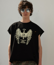 TENER（テネル）の「イーグルリサイクルノースリーブ（ブラック）（Tシャツ/カットソー）」