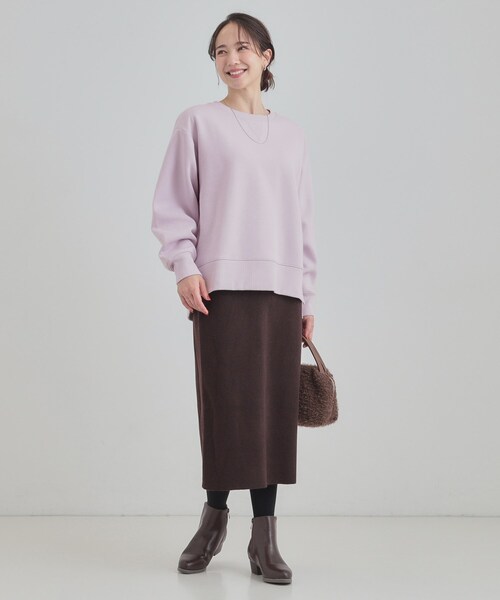 SHOO・LA・RUE(シューラルー)の「【あったか/S-LL】シンプルだから使いやすい ガゼット付き 裏起毛スウェット(スウェット・レディース・ブルー系その他/パープル/ダークグレー/ワインレッド/アイボリー・04/03/02/01)」の22枚目の写真