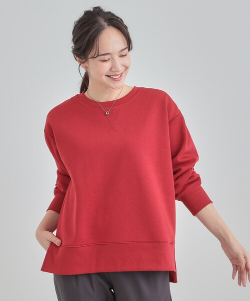 SHOO・LA・RUE(シューラルー)の「【あったか/S-LL】シンプルだから使いやすい ガゼット付き 裏起毛スウェット(スウェット・レディース・ブルー系その他/パープル/ダークグレー/ワインレッド/アイボリー・04/03/02/01)」の16枚目の写真