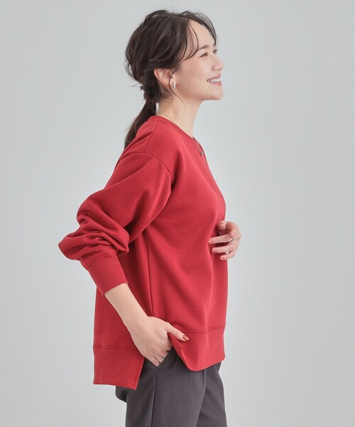 SHOO・LA・RUE(シューラルー)の「【あったか/S-LL】シンプルだから使いやすい ガゼット付き 裏起毛スウェット(スウェット・レディース・ブルー系その他/パープル/ダークグレー/ワインレッド/アイボリー・04/03/02/01)」の15枚目の写真