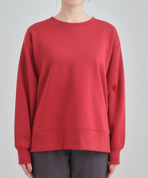 SHOO・LA・RUE(シューラルー)の「【あったか/S-LL】シンプルだから使いやすい ガゼット付き 裏起毛スウェット(スウェット・レディース・ブルー系その他/パープル/ダークグレー/ワインレッド/アイボリー・04/03/02/01)」の12枚目の写真