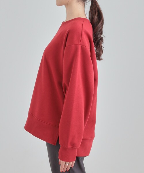 SHOO・LA・RUE(シューラルー)の「【あったか/S-LL】シンプルだから使いやすい ガゼット付き 裏起毛スウェット(スウェット・レディース・ブルー系その他/パープル/ダークグレー/ワインレッド/アイボリー・04/03/02/01)」の11枚目の写真