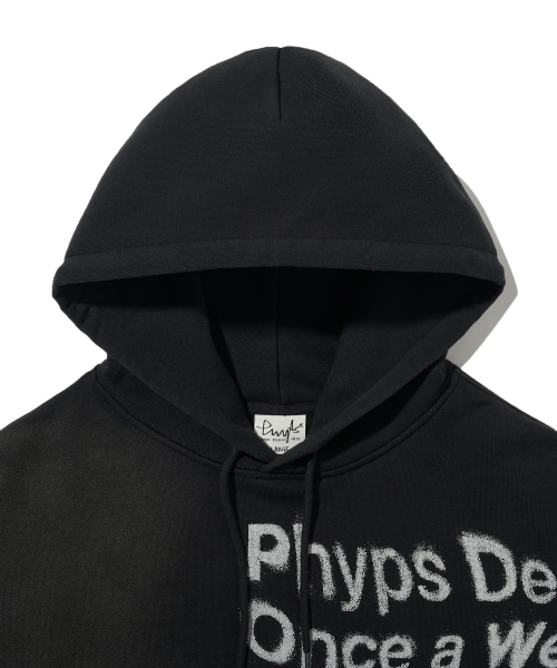 PHYSICAL DEPARTMENT（フィジカル デパートメント）の「オーバータイポスプレーダイングフード_ブラック（パーカー・レディース・その他・LARGE/MEDIUM/X-LARGE）」の4枚目の写真