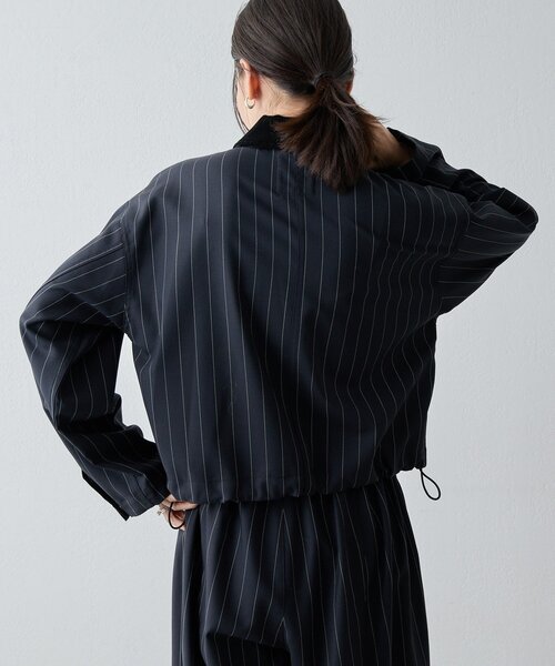 Drawing Numbers(ドローイング ナンバーズ)の「【Drawing Numbers】《セットアップ対応可》ウォッシャブルツイルジャケット(ブルゾン・レディース・ブラック/ネイビー・38)」の9枚目の写真