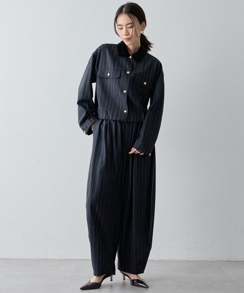 Drawing Numbers(ドローイング ナンバーズ)の「【Drawing Numbers】《セットアップ対応可》ウォッシャブルツイルジャケット(ブルゾン・レディース・ブラック/ネイビー・38)」の12枚目の写真