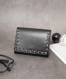 FUNALIVE（ファンアライブ）の「栃木レザー スタッズ コンパクト財布（財布・レディース）」