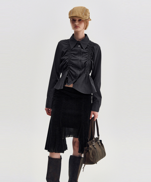 KIMZISU(キムジス)の「Velvet Jersey Gored Skirt _ BLACK(スカート・レディース・ブラック・SMALL/MEDIUM)」の5枚目の写真