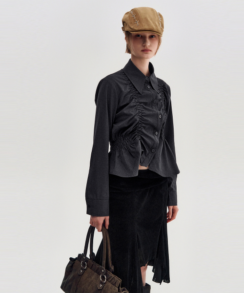 KIMZISU(キムジス)の「Velvet Jersey Gored Skirt _ BLACK(スカート・レディース・ブラック・SMALL/MEDIUM)」の6枚目の写真