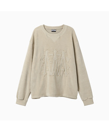 Applique Velour Sweatshirt_Beige