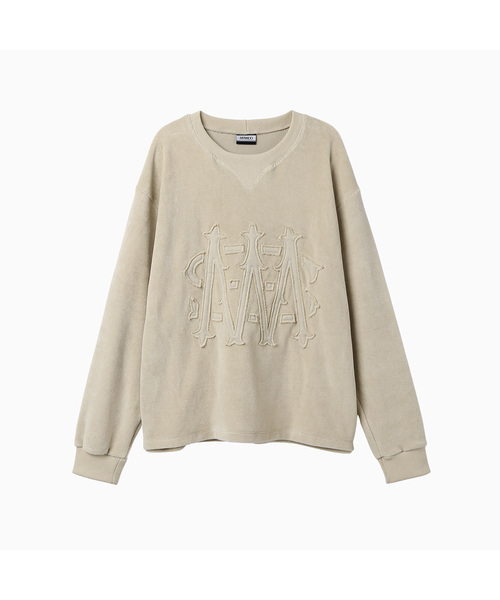 MENASOO(ミナス)の「Applique Velour Sweatshirt_Beige(スウェット・レディース・Beige・F)」の1枚目の写真