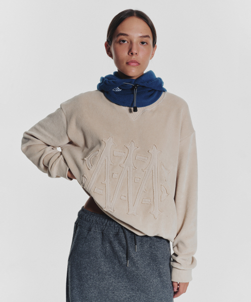 MENASOO(ミナス)の「Applique Velour Sweatshirt_Beige(スウェット・レディース・Beige・F)」の12枚目の写真