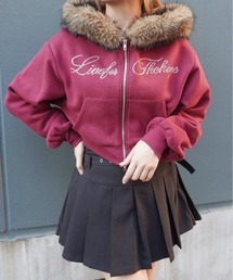 almo（アルモ）の「ラインストーンロゴボリュームファーZIPパーカー(RO)（パーカー）」