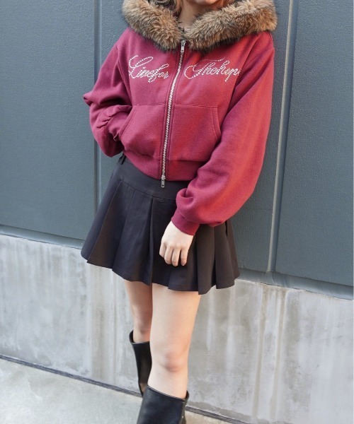 almo(アルモ)の「ラインストーンロゴボリュームファーZIPパーカー(RO)(パーカー・メンズ・ホワイト/ブラウン/ブラック/ワイン/チャコールグレー・FREE)」の21枚目の写真