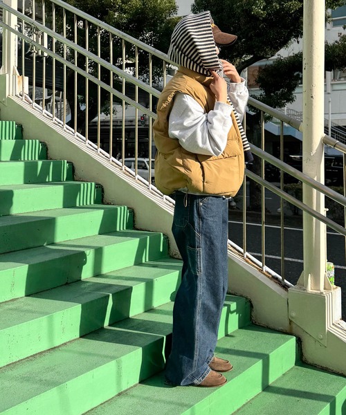 CANAL JEAN（キャナルジーン）の「Lakey Park　アウトポケットパファーベスト（ダウンベスト・レディース・ベージュ・ONE SIZE）」の3枚目の写真