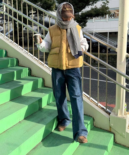 CANAL JEAN（キャナルジーン）の「Lakey Park　アウトポケットパファーベスト（ダウンベスト・レディース・ベージュ・ONE SIZE）」の4枚目の写真