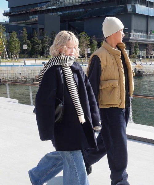 CANAL JEAN（キャナルジーン）の「Lakey Park　アウトポケットパファーベスト（ダウンベスト・レディース・ベージュ・ONE SIZE）」の7枚目の写真