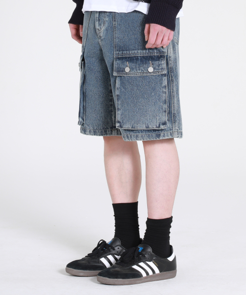 ESN(イーエスエヌ)の「アウトポケットカーペンターデニムショーツ濃紺(その他パンツ・メンズ・その他・LARGE/MEDIUM/X-LARGE)」の2枚目の写真