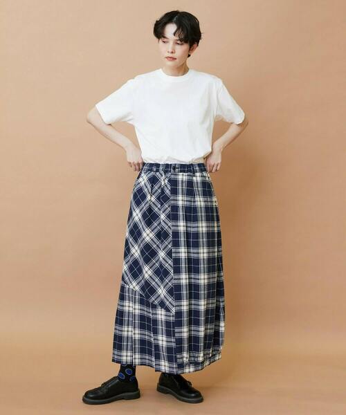FRAPBOIS(フラボア)の「チェックパッチスカート(スカート・レディース・ブラウン/ネイビー・0/1)」の13枚目の写真