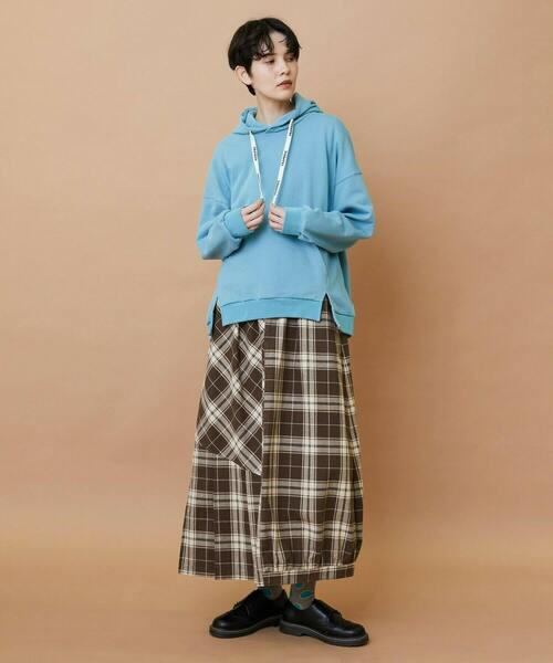 FRAPBOIS(フラボア)の「チェックパッチスカート(スカート・レディース・ブラウン/ネイビー・0/1)」の19枚目の写真
