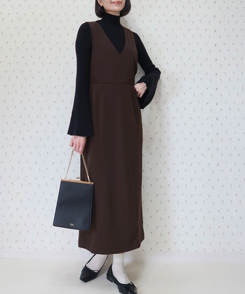 INTERPLAY(インタープレイ)の「【INTERPLAY x MAYUKO】Minimal I-Line Dress(ワンピース・レディース・ネイビー系/ブラック/ダークブラウン・FREE)」の1枚目の写真