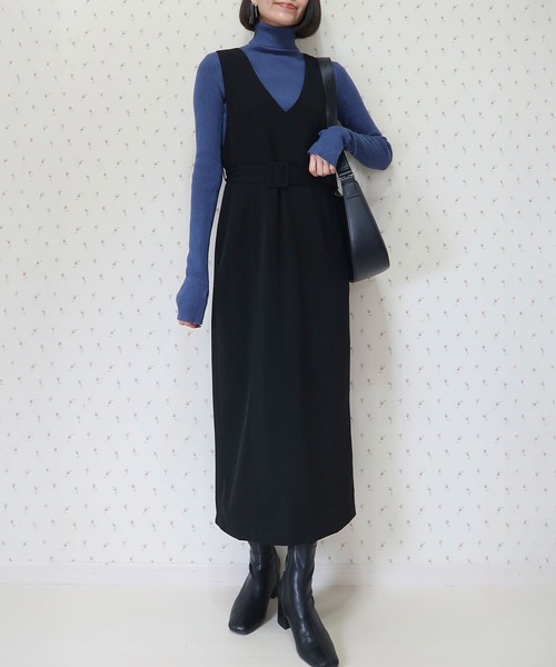 INTERPLAY(インタープレイ)の「【INTERPLAY x MAYUKO】Minimal I-Line Dress(ワンピース・レディース・ネイビー系/ブラック/ダークブラウン・FREE)」の2枚目の写真
